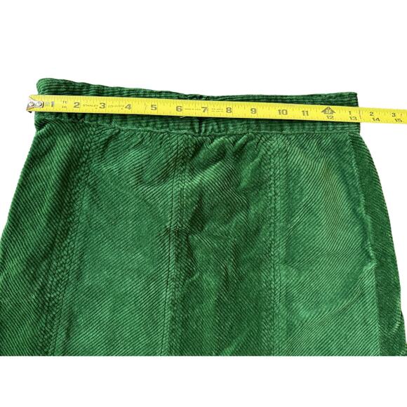 ModCloth Ephemeral Emerald Green Corduroy Preppy School Girl Mini Skirt, Size 6 - Picture 4 of 7